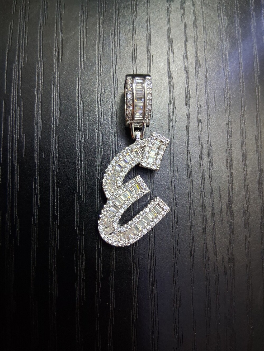 Silver Initial 'E' Pendant- Sparkling Monogram Jewelry